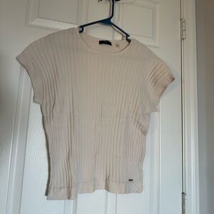 Tahari Cream Short Sleeve Women's Top